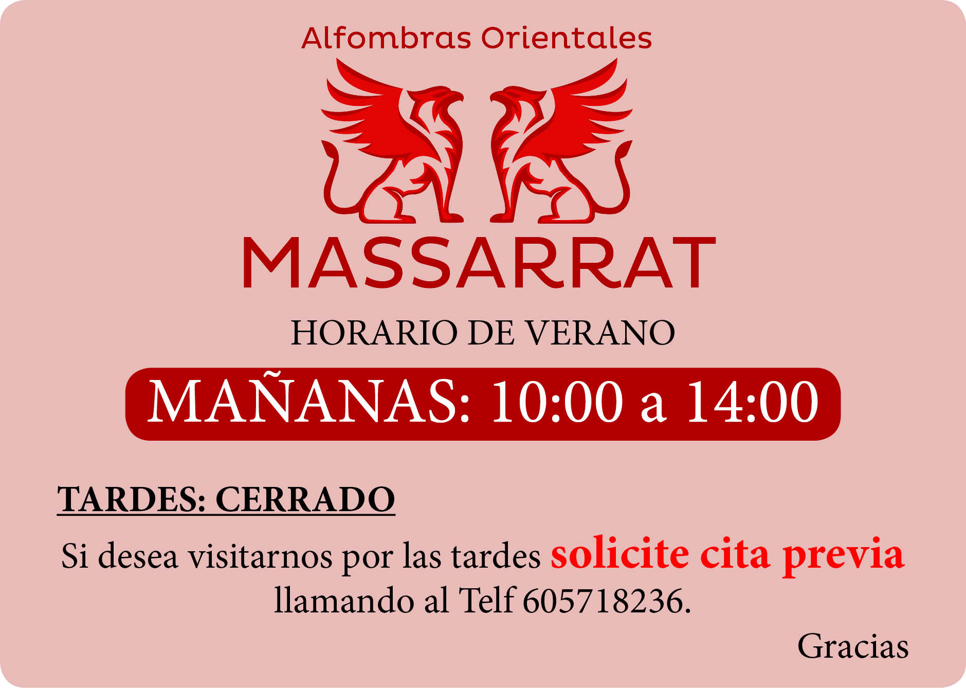 Popup Massarrat horario verano